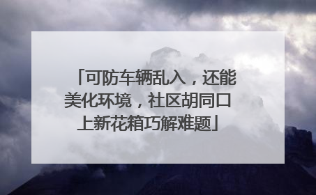 可防车辆乱入，还能美化环境，社区胡同口上新花箱巧解难题