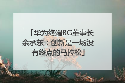 华为终端BG董事长余承东：创新是一场没有终点的马拉松