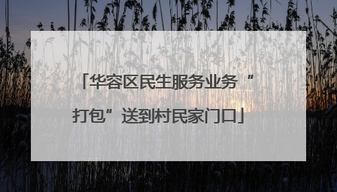 华容区民生服务业务“打包”送到村民家门口