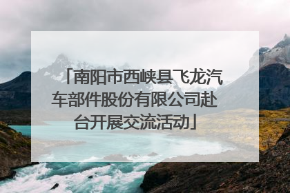 南阳市西峡县飞龙汽车部件股份有限公司赴台开展交流活动