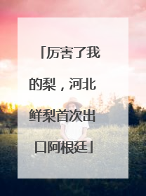 厉害了我的梨，河北鲜梨首次出口阿根廷