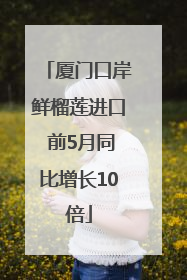 厦门口岸鲜榴莲进口 前5月同比增长10倍