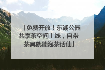 免费开放！东湖公园共享茶空间上线，自带茶具就能泡茶话仙