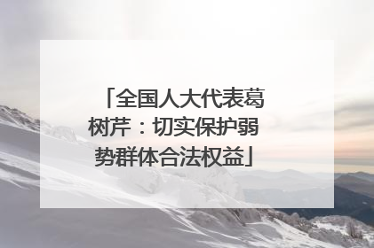 全国人大代表葛树芹：切实保护弱势群体合法权益