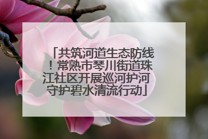 共筑河道生态防线！常熟市琴川街道珠江社区开展巡河护河守护碧水清流行动