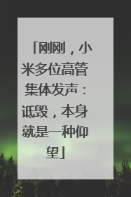 刚刚，小米多位高管集体发声：诋毁，本身就是一种仰望