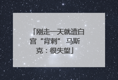 刚走一天就遭白宫“背刺” 马斯克：很失望