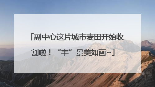 副中心这片城市麦田开始收割啦！“丰”景美如画~