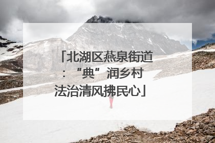 北湖区燕泉街道：“典”润乡村 法治清风拂民心