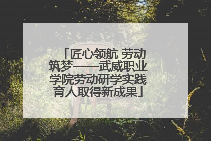 匠心领航 劳动筑梦——武威职业学院劳动研学实践育人取得新成果