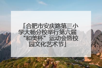 合肥市安庆路第三小学大杨分校举行第六届“和美杯”运动会暨校园文化艺术节