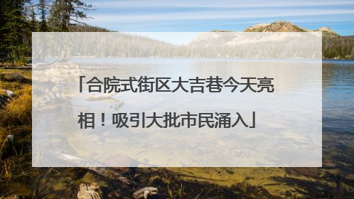 合院式街区大吉巷今天亮相！吸引大批市民涌入