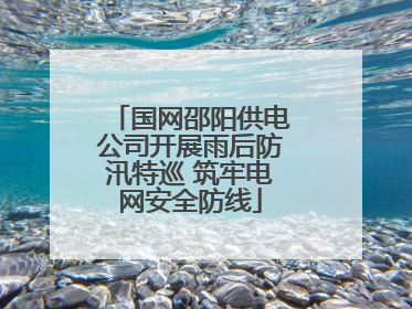 国网邵阳供电公司开展雨后防汛特巡 筑牢电网安全防线