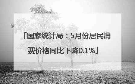 国家统计局：5月份居民消费价格同比下降0.1%