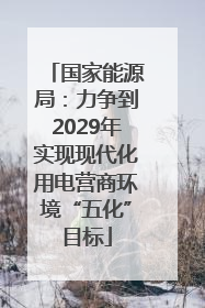 国家能源局：力争到2029年实现现代化用电营商环境“五化”目标