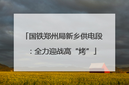 国铁郑州局新乡供电段：全力迎战高“烤”