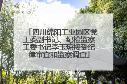 四川绵阳工业园区党工委副书记、纪检监察工委书记李玉琼接受纪律审查和监察调查
