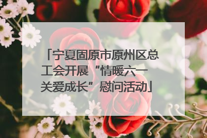 宁夏固原市原州区总工会开展“情暖六一 关爱成长”慰问活动