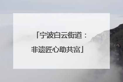 宁波白云街道：非遗匠心助共富