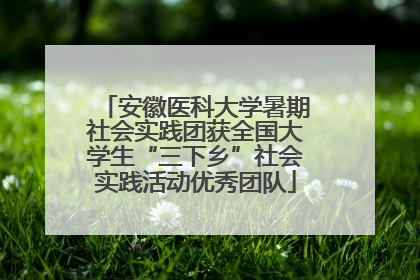 安徽医科大学暑期社会实践团获全国大学生“三下乡”社会实践活动优秀团队