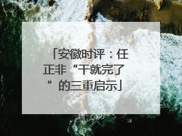 安徽时评：任正非“干就完了”的三重启示