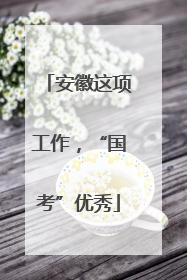 安徽这项工作，“国考”优秀