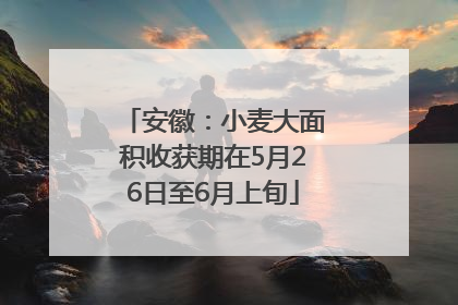 安徽：小麦大面积收获期在5月26日至6月上旬