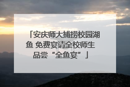 安庆师大捕捞校园湖鱼 免费宴请全校师生品尝“全鱼宴”
