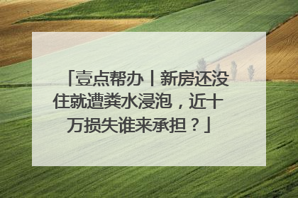 壹点帮办丨新房还没住就遭粪水浸泡，近十万损失谁来承担？