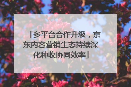 多平台合作升级，京东内容营销生态持续深化种收协同效率
