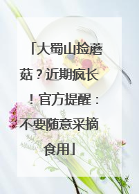 大蜀山捡蘑菇？近期疯长！官方提醒：不要随意采摘食用