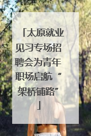 太原就业见习专场招聘会为青年职场启航“架桥铺路”