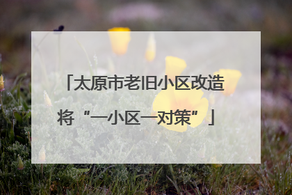 太原市老旧小区改造将“一小区一对策”