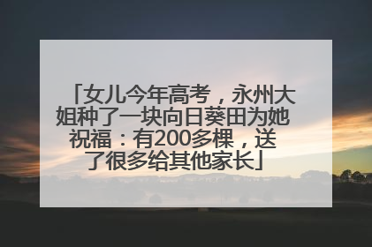 女儿今年高考，永州大姐种了一块向日葵田为她祝福：有200多棵，送了很多给其他家长