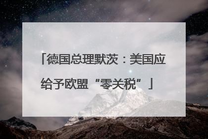 德国总理默茨：美国应给予欧盟“零关税”