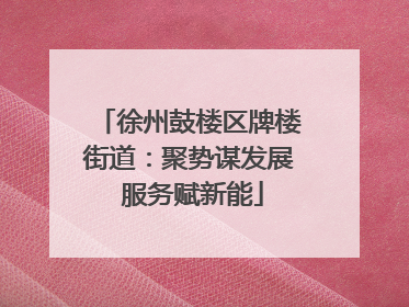 徐州鼓楼区牌楼街道：聚势谋发展 服务赋新能