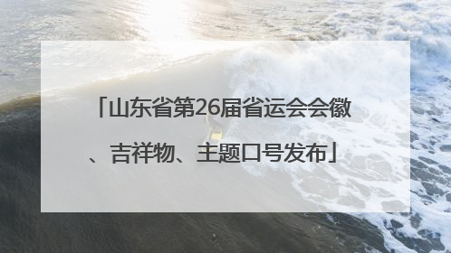 山东省第26届省运会会徽、吉祥物、主题口号发布