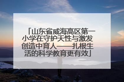 山东省威海高区第一小学在守护天性与激发创造中育人——扎根生活的科学教育更有效