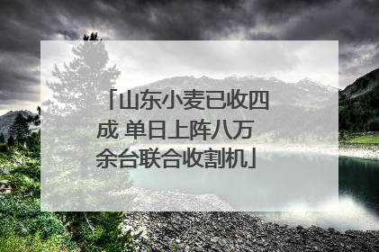 山东小麦已收四成 单日上阵八万余台联合收割机