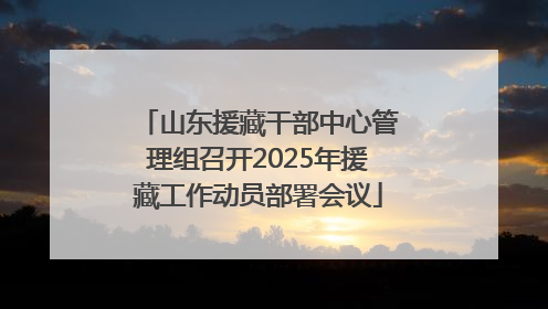 山东援藏干部中心管理组召开2025年援藏工作动员部署会议
