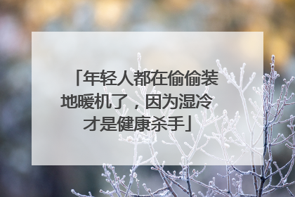 年轻人都在偷偷装地暖机了，因为湿冷才是健康杀手