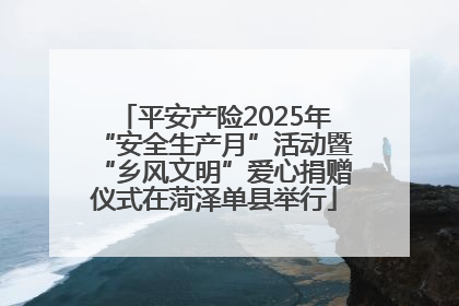 平安产险2025年“安全生产月”活动暨“乡风文明”爱心捐赠仪式在菏泽单县举行