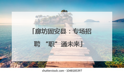 廊坊固安县：专场招聘 “职”通未来