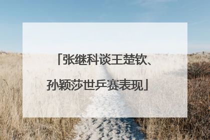 张继科谈王楚钦、孙颖莎世乒赛表现