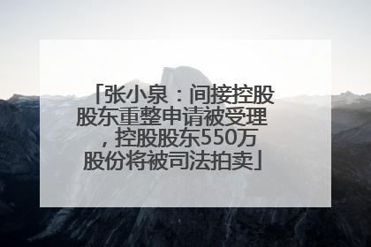 张小泉：间接控股股东重整申请被受理，控股股东550万股份将被司法拍卖