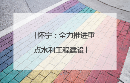 怀宁：全力推进重点水利工程建设