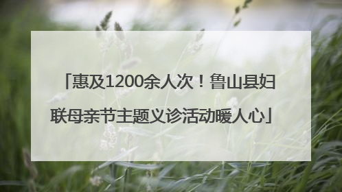 惠及1200余人次！鲁山县妇联母亲节主题义诊活动暖人心
