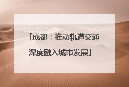 成都：推动轨道交通深度融入城市发展