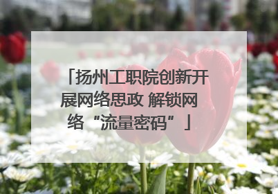 扬州工职院创新开展网络思政 解锁网络“流量密码”