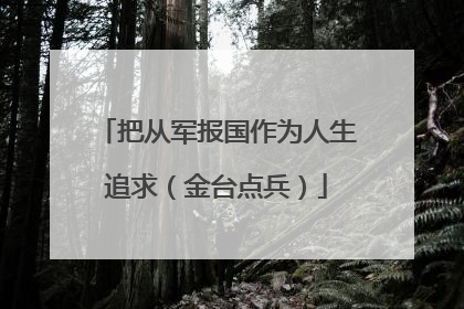 把从军报国作为人生追求（金台点兵）